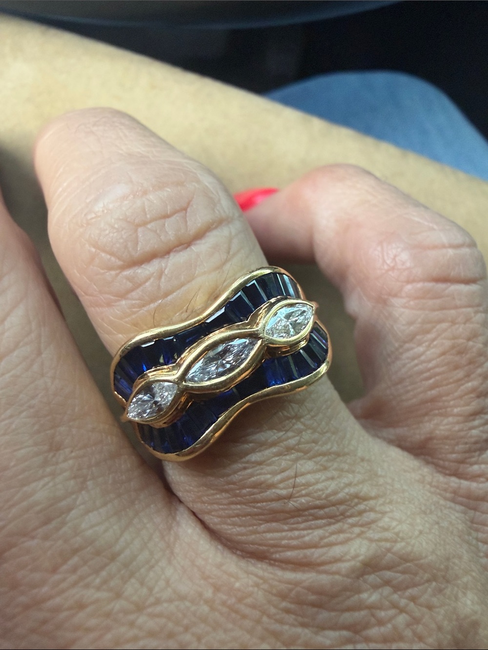 Levian 18kt Gold Sapphire and Diamond Ring - Blue